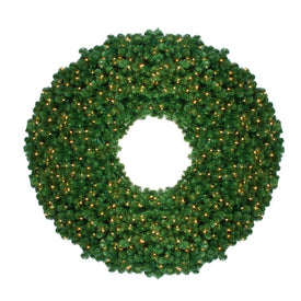 60" Pre-Lit Olympia Pine Artificial Christmas Wreath with Clear Lights