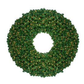 72" Pre-Lit Olympia Pine Artificial Christmas Wreath with Clear Lights