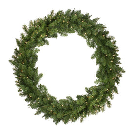 48" Pre-Lit Eastern Pine Artificial Christmas Wreath with Clear Lights
