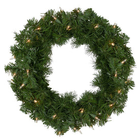 16" Deluxe Windsor Pine Artificial Christmas Wreath with Clear Lights
