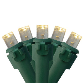 300 Warm White LED Wide-Angle Christmas Lights with 74.75' Green Wire