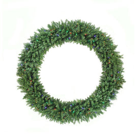 60" Pre-Lit Buffalo Fir Commercial Artificial Christmas Wreath with Multi LED Lights