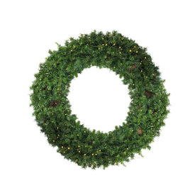 72" Pre-Lit Dakota Red Pine Commercial Artificial Christmas Wreath with Clear Dura Lights