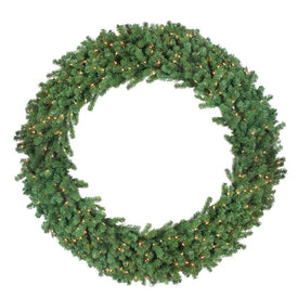 72" Green Deluxe Windsor Pine Artificial Christmas Wreath with Clear Lights