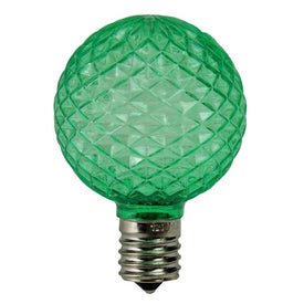 Faceted G50 LED Green Christmas Replacement Bulbs Pack of 25