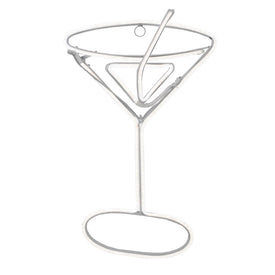 17.25" Neon Style LED Lighted Martini Glass Window Silhouette Decoration