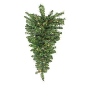 30" Pre-Lit Canadian Pine Artificial Christmas Teardrop Door Swag with Clear Lights