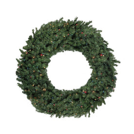 72" Pre-Lit Commercial Canadian Pine Artificial Christmas Wreath with Multi Lights