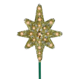 21" Gold Lighted Star of Bethlehem Christmas Tree Topper with Clear Lights