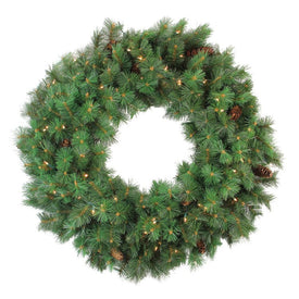 36" Pre-lit Royal Oregon Pine Artificial Christmas Wreath with Clear Lights