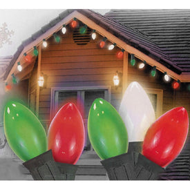 25-Count Opaque Red and Green C7 Christmas Light Set with 24' Green Wire