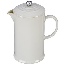 34 Oz Stoneware French Press - Meringue