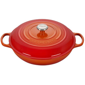 Signature 5-Quart Cast Iron Braiser with Stainless Steel Knob - Flame