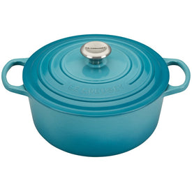 Signature 5.5-Quart Cast Iron Round Dutch Oven with Stainless Steel Knob - Caribbean