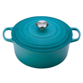 Signature 7.25-Quart Cast Iron Round Dutch Oven with Stainless Steel Knob - Caribbean