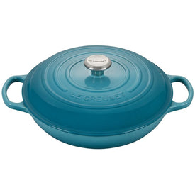 Signature 3.5-Quart Cast Iron Braiser with Stainless Steel Knob - Caribbean