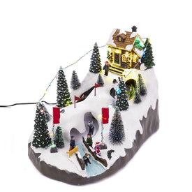 Motion LED Christmas Skiing Village