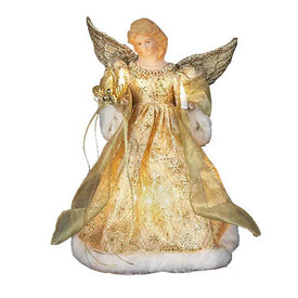 10-Light 12" Gold Dress Angel Tree Topper