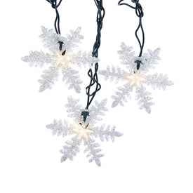 10-Light White Snowflake Party Light Set
