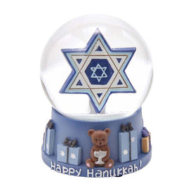 100mm Musical Hanukkah Star of David Water Globe
