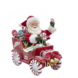 8.5" Fabriche Musical Santa in Candy Car