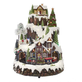 17" Musical LED Village on Mountain Table-Piece