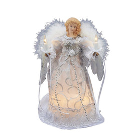 10-Light 9" White/Silver Angel Tree Topper