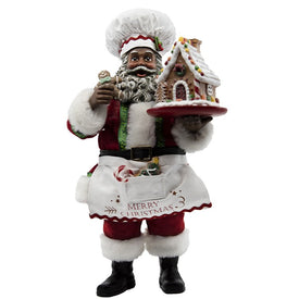 10.5" Fabriche Black Chef Santa