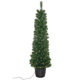 5-Foot Pre-Lit Potted Tree with 100-Light Warm White LED Bulbs