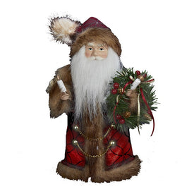 10" 10-Light Burgundy and Brown Santa Tree Topper