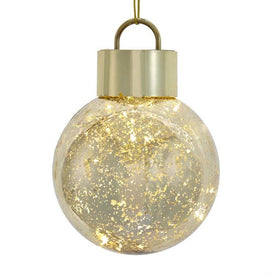 150mm Battery-Operated Plastic LED Golden Ball Ornament