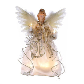 12" 10-Light Ivory and Gold Angel Tree Topper