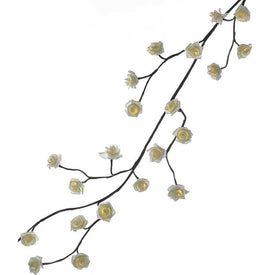 6-Foot Green Garland with 48 Warm White Rose Lights