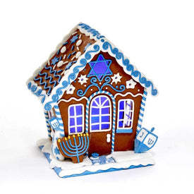 7" LED Hanukkah Gingerbread House Tablepiece