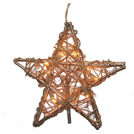 10-Light Rattan Gold Star Tree Topper