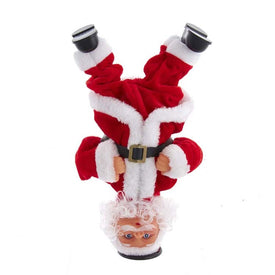 6.5" Battery-Operated Animated Musical Upside Down Santa