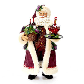 11.5" Fabriche Santa with Wine Basket