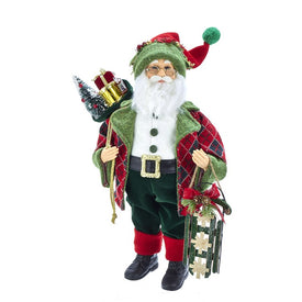 18" Kringle Klaus Red and Green Santa and Gifts
