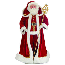 72" Kringle Klaus Elegant Santa with Staff