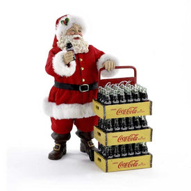 10.5" Coca-Cola Santa with Delivery Cart Set of 2-Pieces