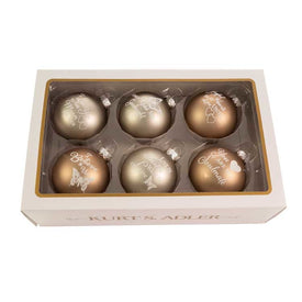 80mm Country Home Sentiment Glass Ball Ornaments 6-Piece Box