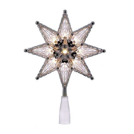 10-Light 8" 8-Point Clear Star Tree Topper