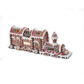 19.5" Battery-Operated Gingerbread LED Train Tablepiece