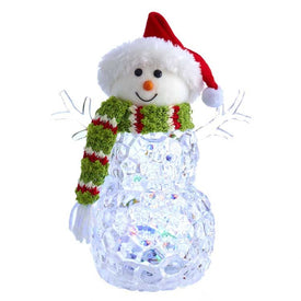 9.45" Battery-Operated Light-Up Snowman Table-Piece