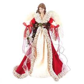 10-Light 16" Red and Ivory Angel Tree Topper