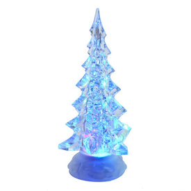 10.25" Battery-Operated LED Clear Tree Table-Piece with Motion