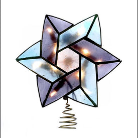 10-Light 8.5" Capiz Color Star of David Tree Topper