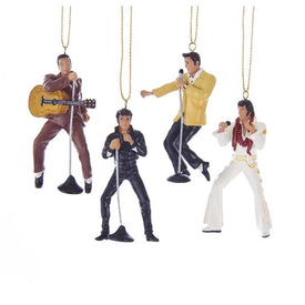 2.5" Resin Elvis Presley 4-Piece Ornament Gift Set