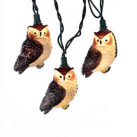 10-Light Brown Owl Light Set