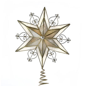 11" Capiz Scroll Star Tree Topper